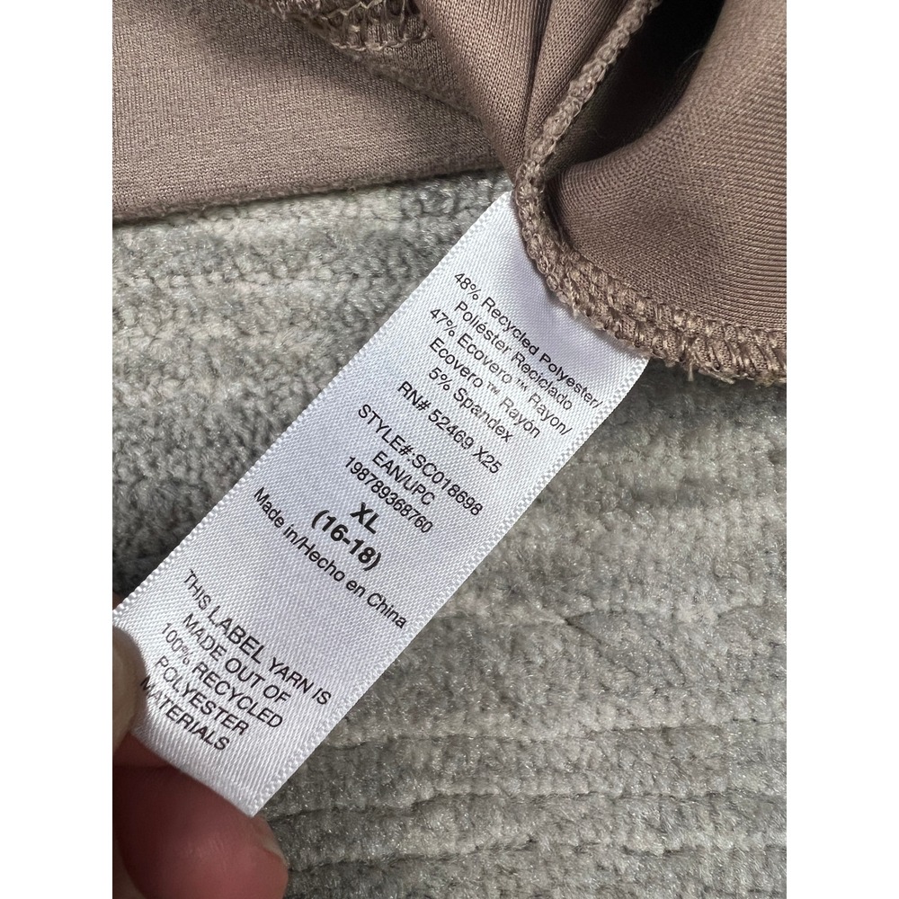 Scoop Lounge Set Womens XL Taupe Brown‎ Sweatshirt Wide Leg Pants 2pc SC018698 - Picture 8 of 16